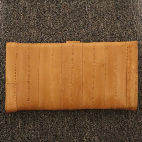Eel Skin Clutch Purse With Many Compartments - Vintage - Holds Cards, Banknotes - Picture 7 of 7